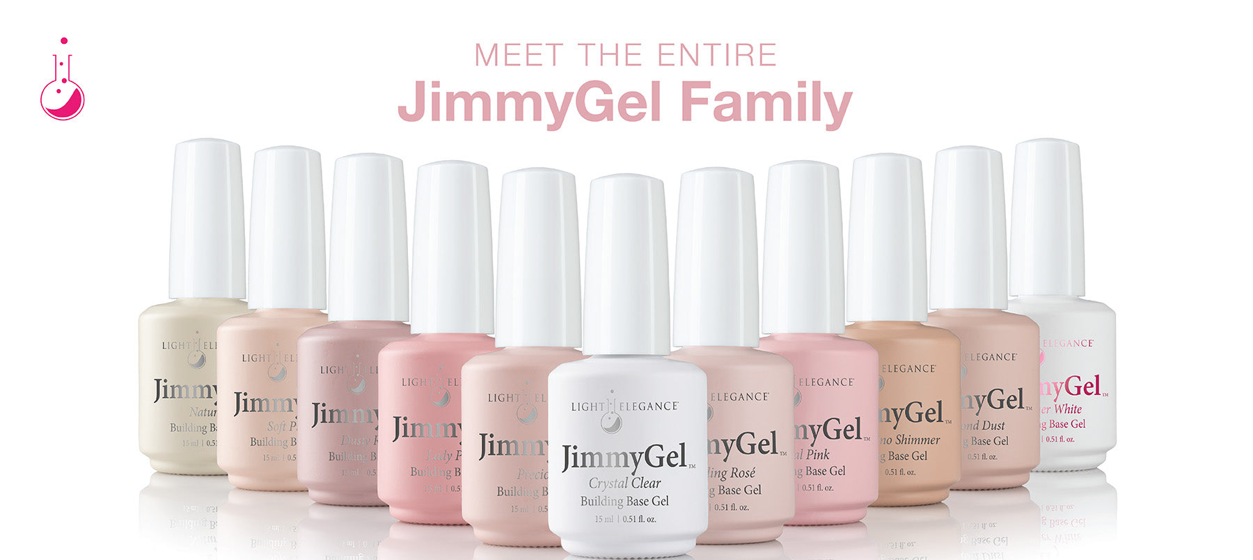 Six NEW JimmyGel Shades | Sparkly JimmyGel Colors | HEMA Free, Soak-Off Builder Gel in a Bottle Colors