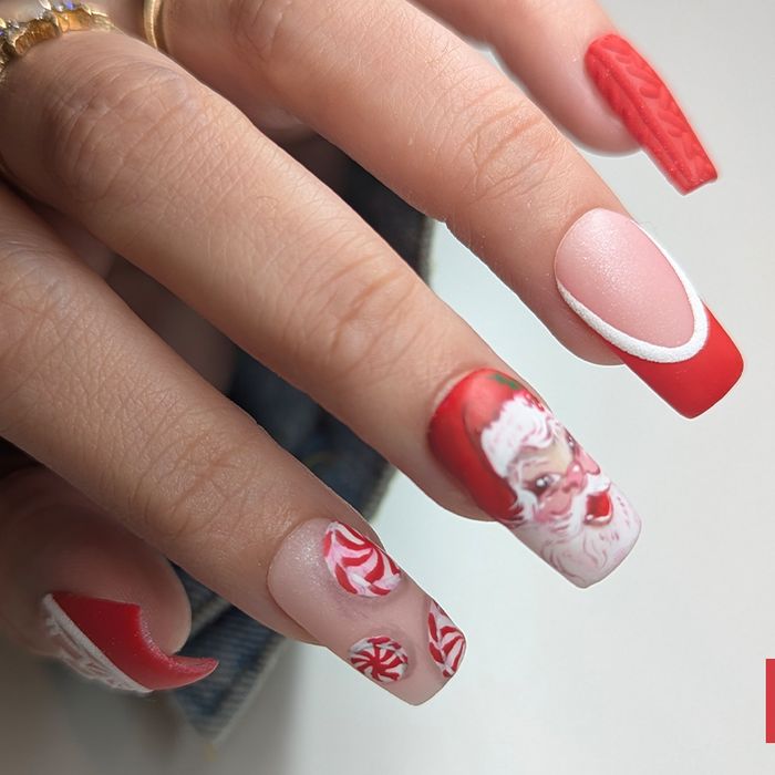 Christmas & Holiday Nail Art Ideas from Ashley Biasella of @badash_nails