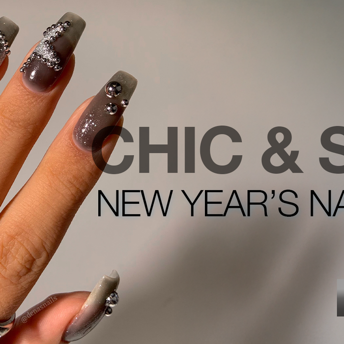 New Year’s Eve Nails, Elevated: A Chic, Studded Moment by @DenasNails