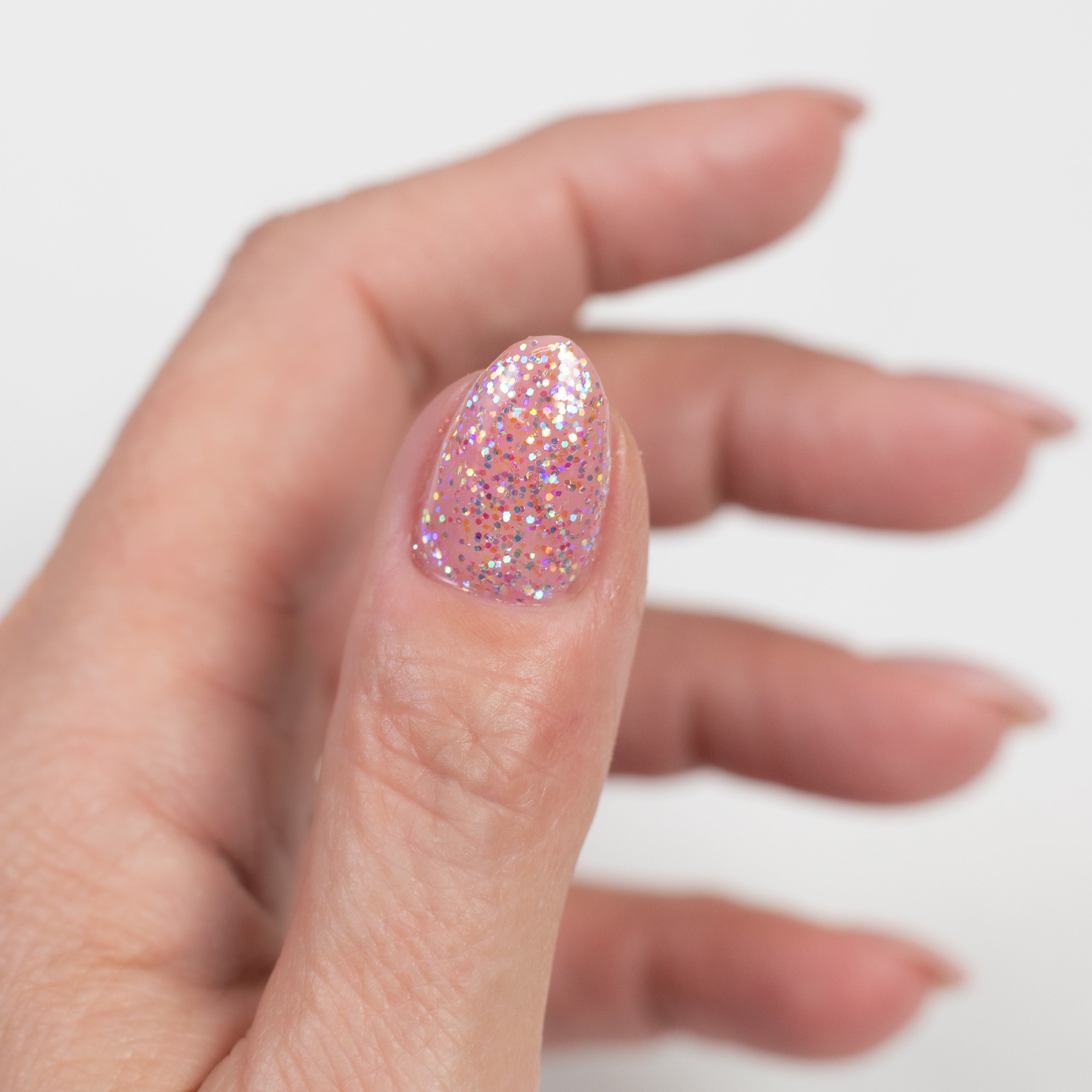 Glowing Nails with Glitter Wrap-Around 2025